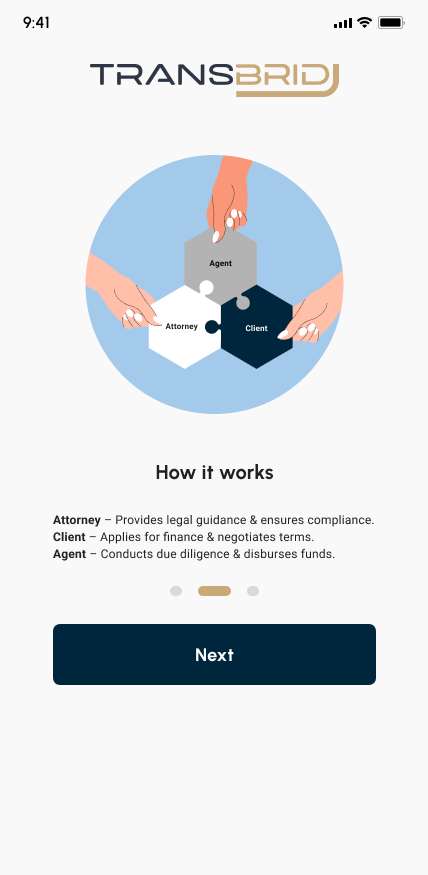 Transbridj onboarding step two